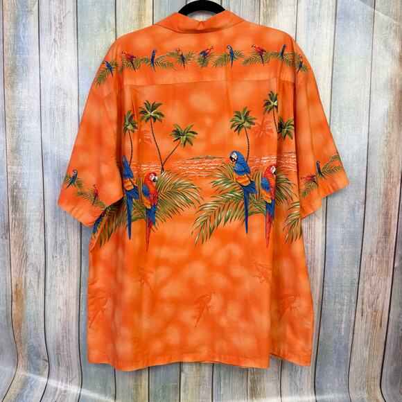 KY's Aloha Shirt Parrot Island Cotton Button Down Parrot Hawaiian Tropical 2XL - Picture 6 of 9